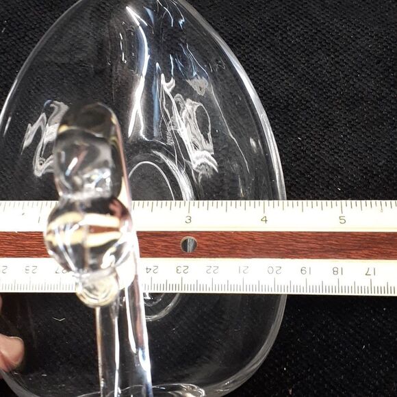 Duncan Miller 1930's hand blown glass swan 6" tall candy dish or nut dish. (#1) - Picture 6 of 13